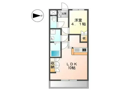 シェルルメゾン(1LDK/1階)の間取り写真