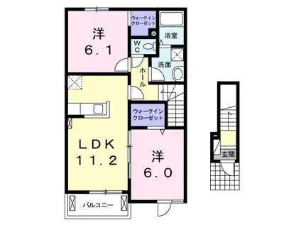 オルフェーヴルB(2LDK/2階)の間取り写真