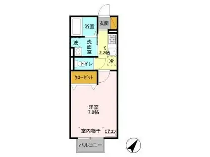 D-ROOM24 B(1K/1階)の間取り写真