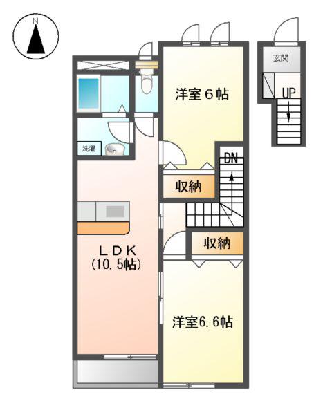 フォレスト(2LDK/2階)の間取り写真