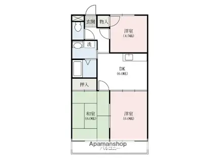 ハイツ大泉3(3DK/2階)の間取り写真