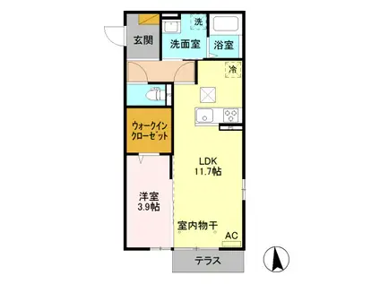 グランセ(1LDK/1階)の間取り写真