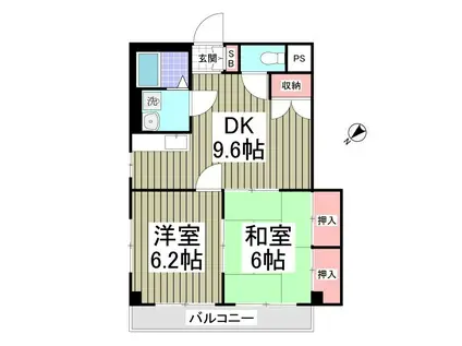 リエス館林(2DK/3階)の間取り写真