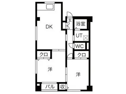 ストーンランドヒル(2DK/2階)の間取り写真