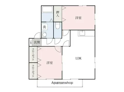 エレック B(2LDK/1階)の間取り写真