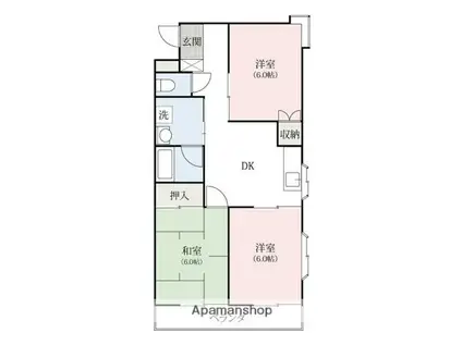 シンフォニア州栄(3DK/2階)の間取り写真