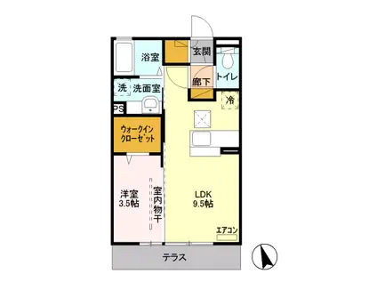 アーバンロック(1LDK/1階)の間取り写真