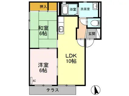 ポートストーク E(2LDK/1階)の間取り写真