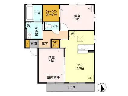 FIBRE(2LDK/1階)の間取り写真