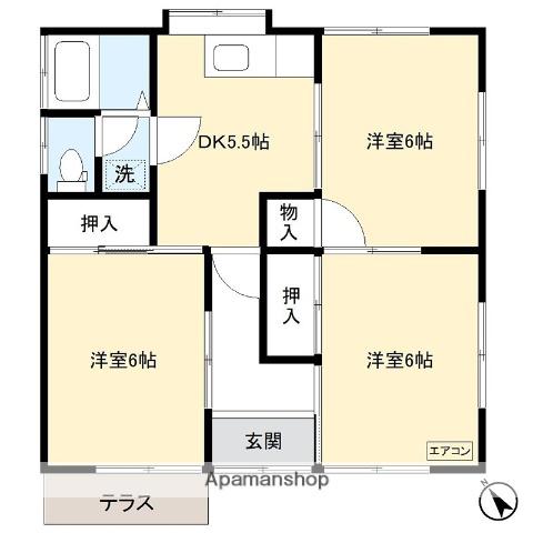 東武鉄道小泉線 西小泉駅 徒歩27分 1階建 築41年(3DK)の間取り写真