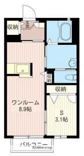 ラフィネド・メゾンⅡ(1LDK/1階)の間取り写真