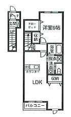 ウロジンゼⅠ(1LDK/2階)の間取り写真
