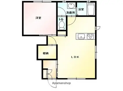 エクセレンテ・A(1LDK/1階)の間取り写真