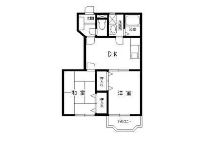 メゾンアヴニ-ル(2DK/1階)の間取り写真