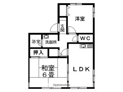 パークビューテラスA(2LDK/2階)の間取り写真