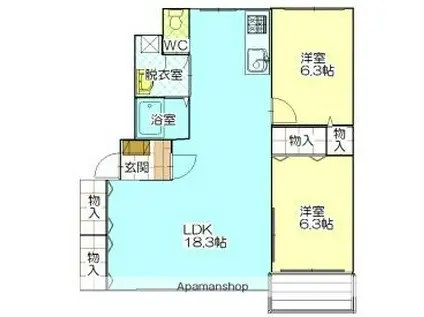 グランエスポワールⅤ(2LDK/3階)の間取り写真