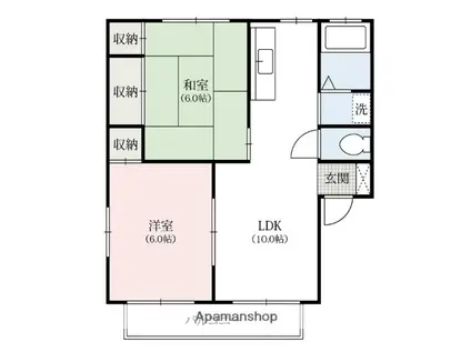 ストリート1・2(2LDK/2階)の間取り写真