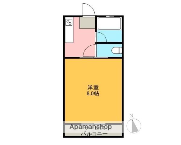 MIKIハウス天神前B(1K/1階)の間取り写真