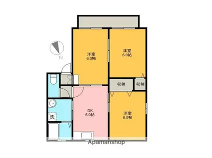 エクセルコート・C(3DK/1階)の間取り写真