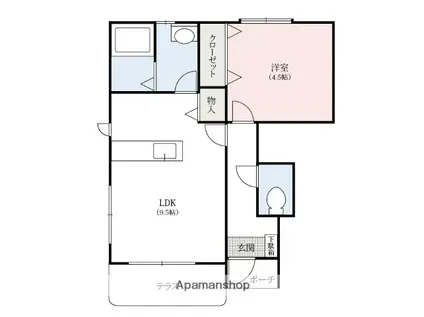 プルミエール(1LDK/1階)の間取り写真