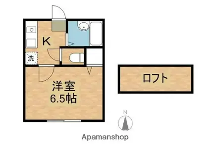 桐生イーストコア(1K/2階)の間取り写真