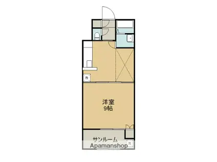 オプティ(1K/1階)の間取り写真