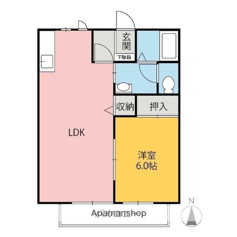 パナハイツ72(1LDK/2階)の間取り写真