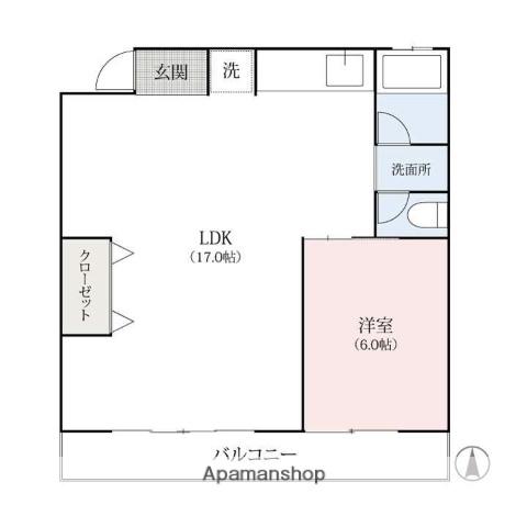 アサヒマンション(1LDK/2階)の間取り写真