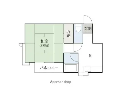 やすらぎハイツ(1K/1階)の間取り写真