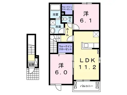 エテルノ グラース(2LDK/2階)の間取り写真