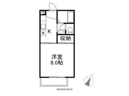 サンワイドMK(1K/1階)の間取り写真