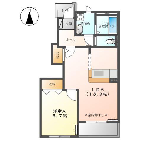 ジェム フォレスト2(1LDK/1階)の間取り写真