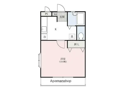 メゾン・ラ・ヴィスタ2(1K/1階)の間取り写真