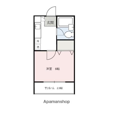 チロルハイツ(1K/2階)の間取り写真