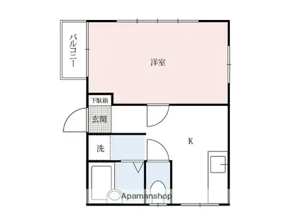 梅ヶ丘ハイツ2(1K/2階)の間取り写真