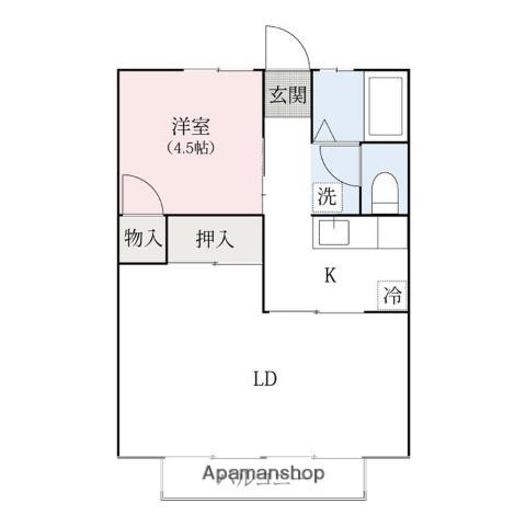 CASA FOREST(1LDK/2階)の間取り写真