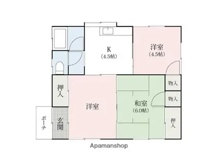 上毛電気鉄道上毛線 桐生球場前駅 徒歩11分 1階建 築37年(3K)の間取り写真