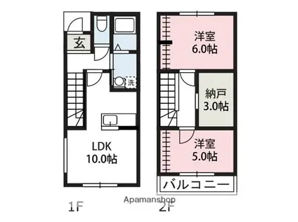 カーサ・ソラーナ(2SLDK/1階)の間取り写真