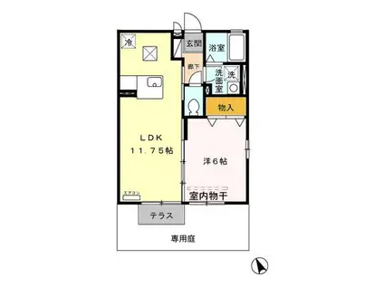 クレールヒルズ A(1LDK/1階)の間取り写真