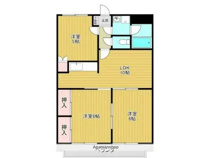 ヴェルジェ・ボヌール(3LDK/1階)の間取り写真