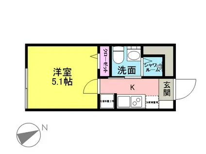 第4ナミキハイム(1K/2階)の間取り写真