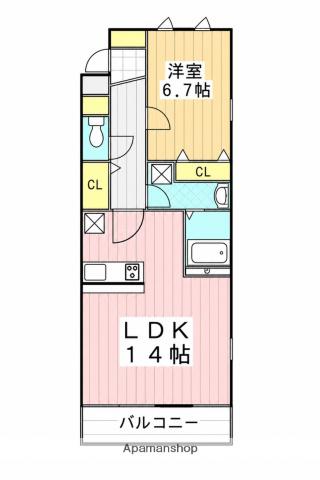 グローリエ(1LDK/1階)の間取り写真