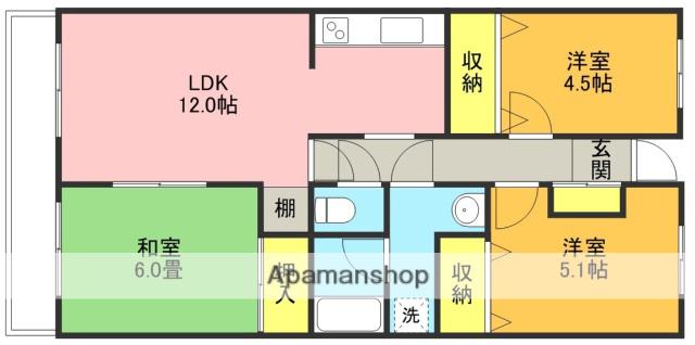グリーンヒル上尾(3LDK/2階)の間取り写真