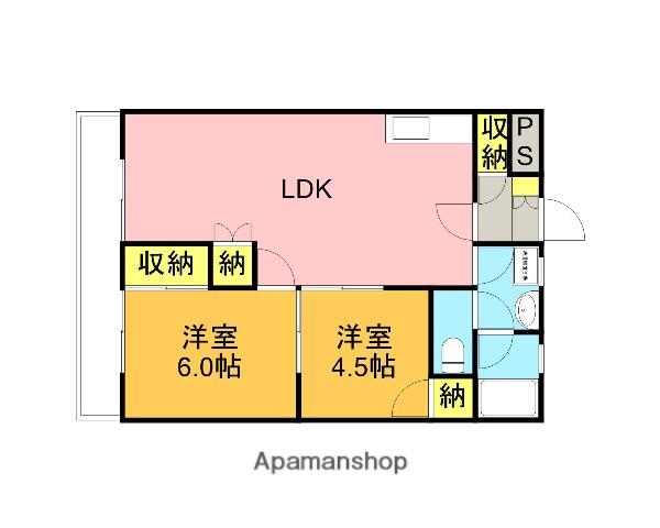 メゾン田中(2LDK/1階)の間取り写真