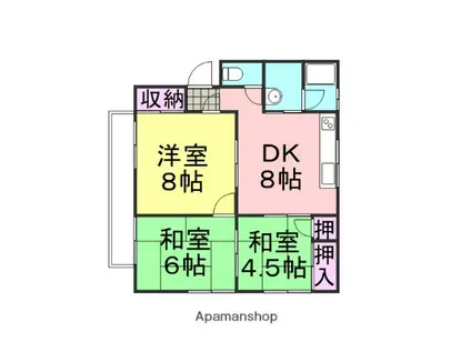 オータムA・B(3DK/1階)の間取り写真