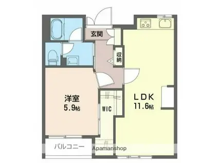 パレスパークサイド 大宮 A(1LDK/1階)の間取り写真