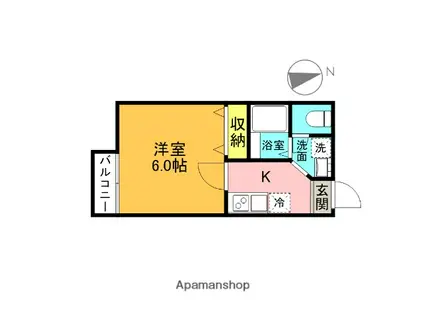 オークツリー上尾(1K/1階)の間取り写真