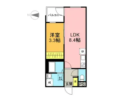 マイレジデンス上尾(1LDK/1階)の間取り写真