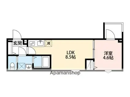 エルシーク上尾(1LDK/3階)の間取り写真