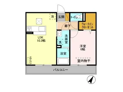 エスポワール Ⅰ(1LDK/2階)の間取り写真